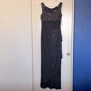 Alex Evenings dress drape smoke color size 6 stunning evening dress gown